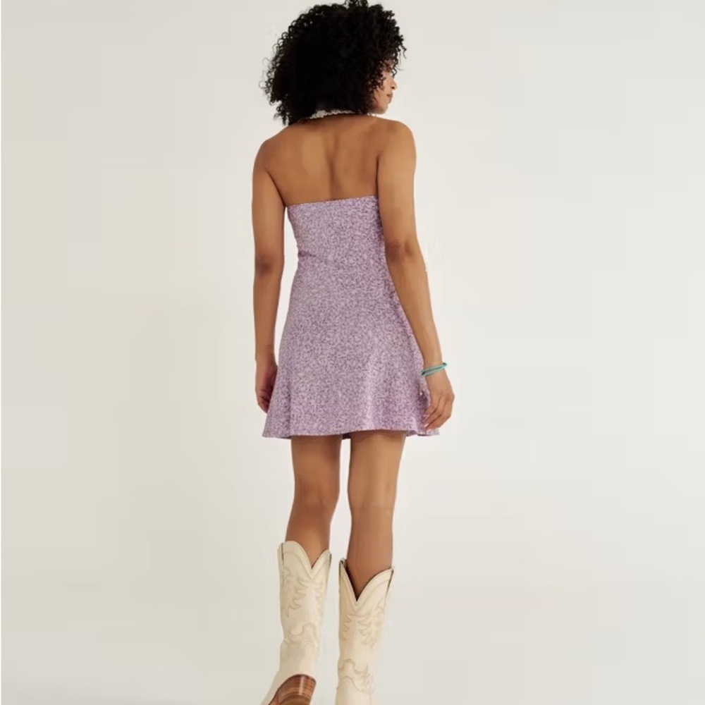 Tecovas Lavender Floral Strapless Mini Dress